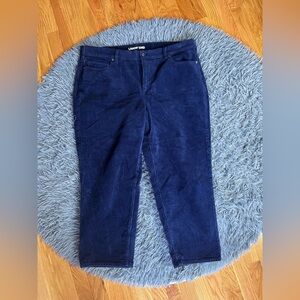 Land's End Navy Blue Cotton Corduroy Pants Size 20 W